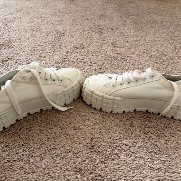 Prada Cream Platform Sneakers - Picture 4 of 5